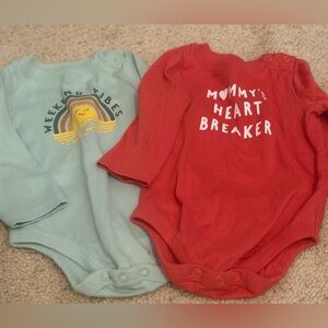 Garanimals Red and Green Long Sleeve Bodysuit Set